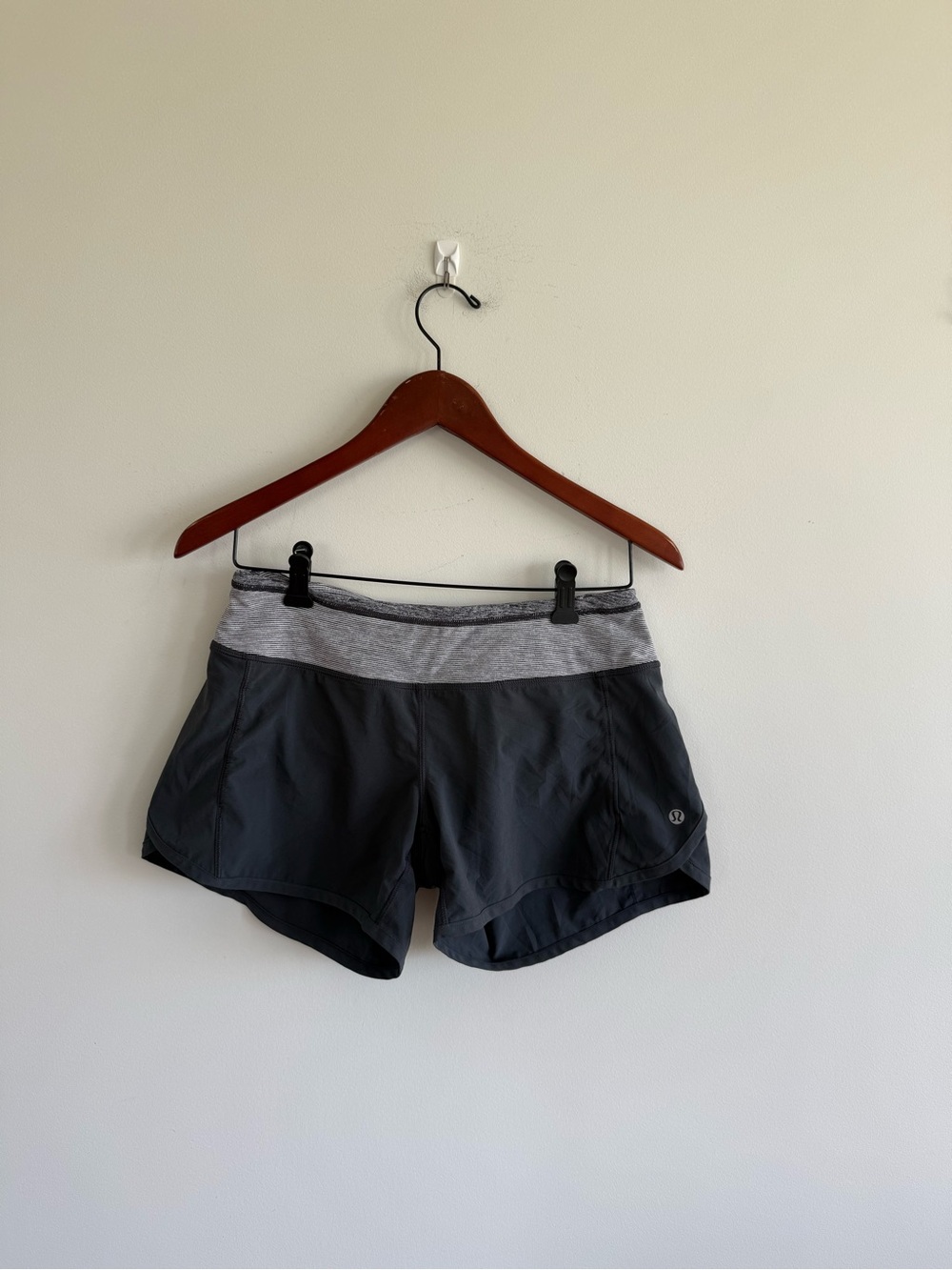 lululemon athletica Black Shorts with Gray Waistband